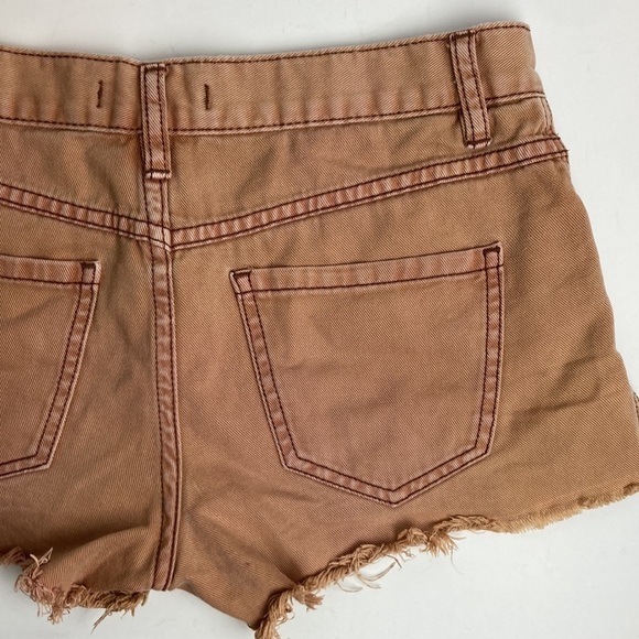 Free People Runaway Slouch Jean Cutoff Shorts 25 Rust Taupe Cowboy Western Boho - Picture 8 of 12